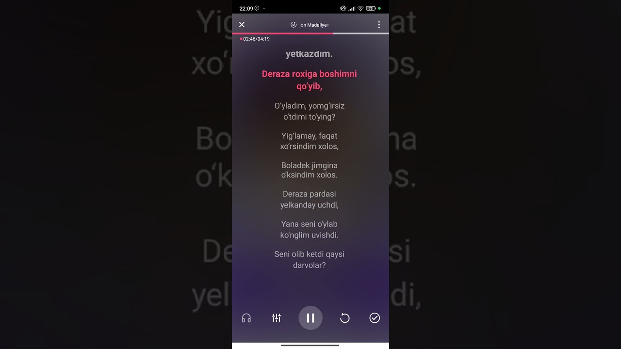 Oxunjon Madaliev- deraza pardasi karaoke version