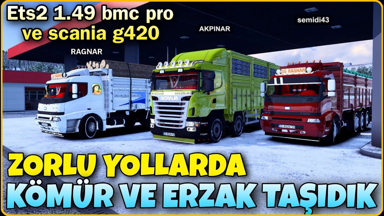 KARA KIŞTA KÖMÜR-ODUN VE ERZAK TAŞIDIK / ETS2 1.49. BMC PRO VE G420
