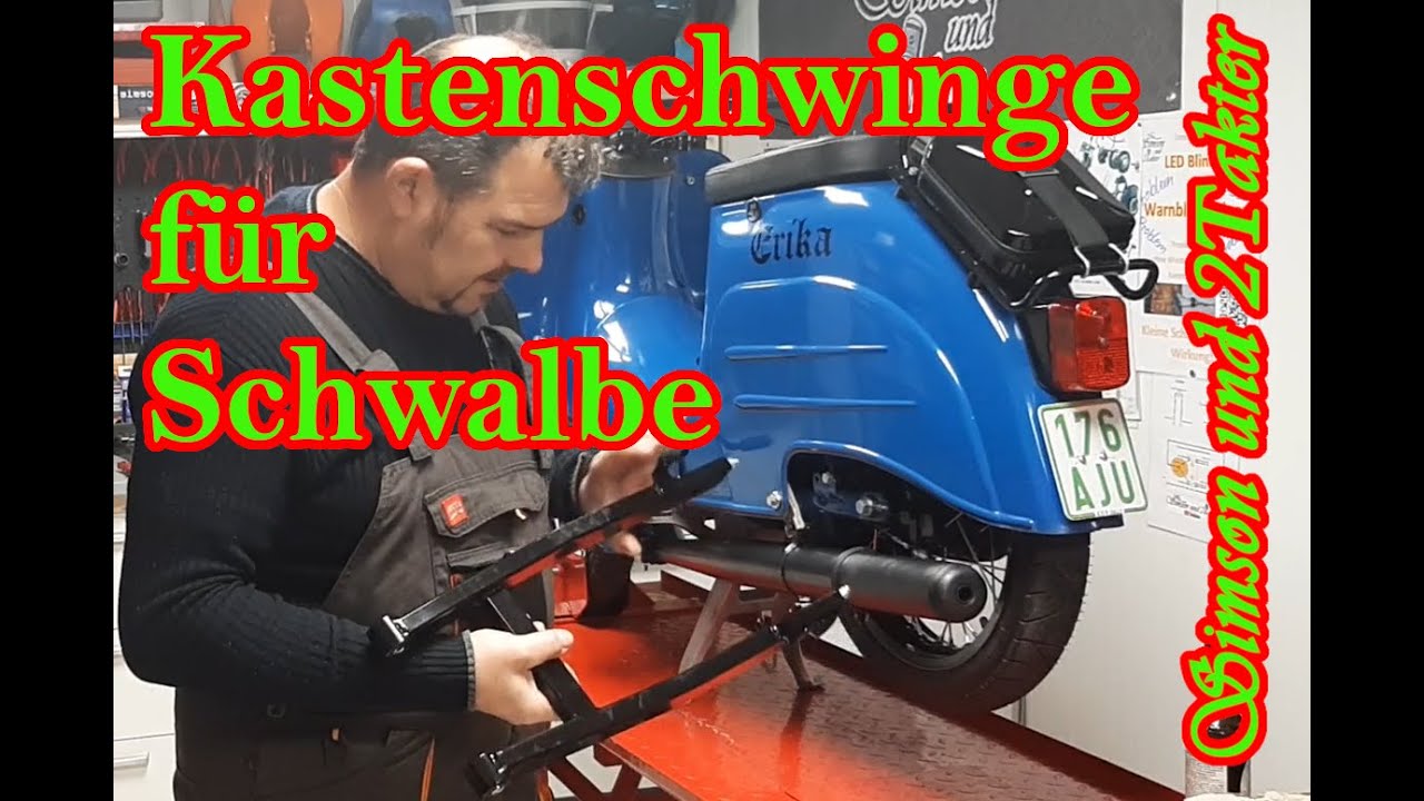 Simson Schwalbe: PZ-Tuning Kastenschwinge, durchgängige Achse, freilaufende Kette für Erika