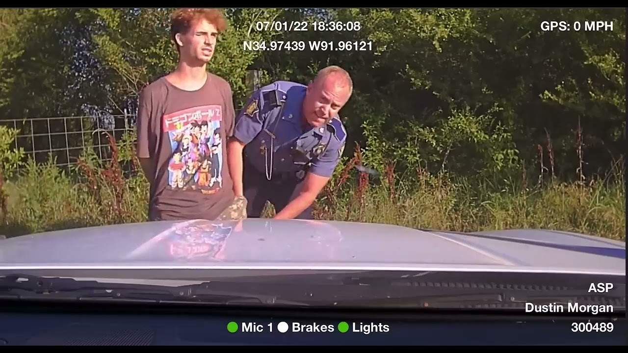 Arkansas State Police Dustin Morgan chase ends on no trespassing land on 07/01/22
