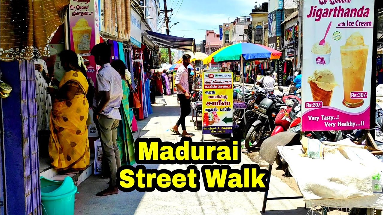 Street Walk in Madurai Vilakkuthoon Area / Madurai City Street View / MG Travel