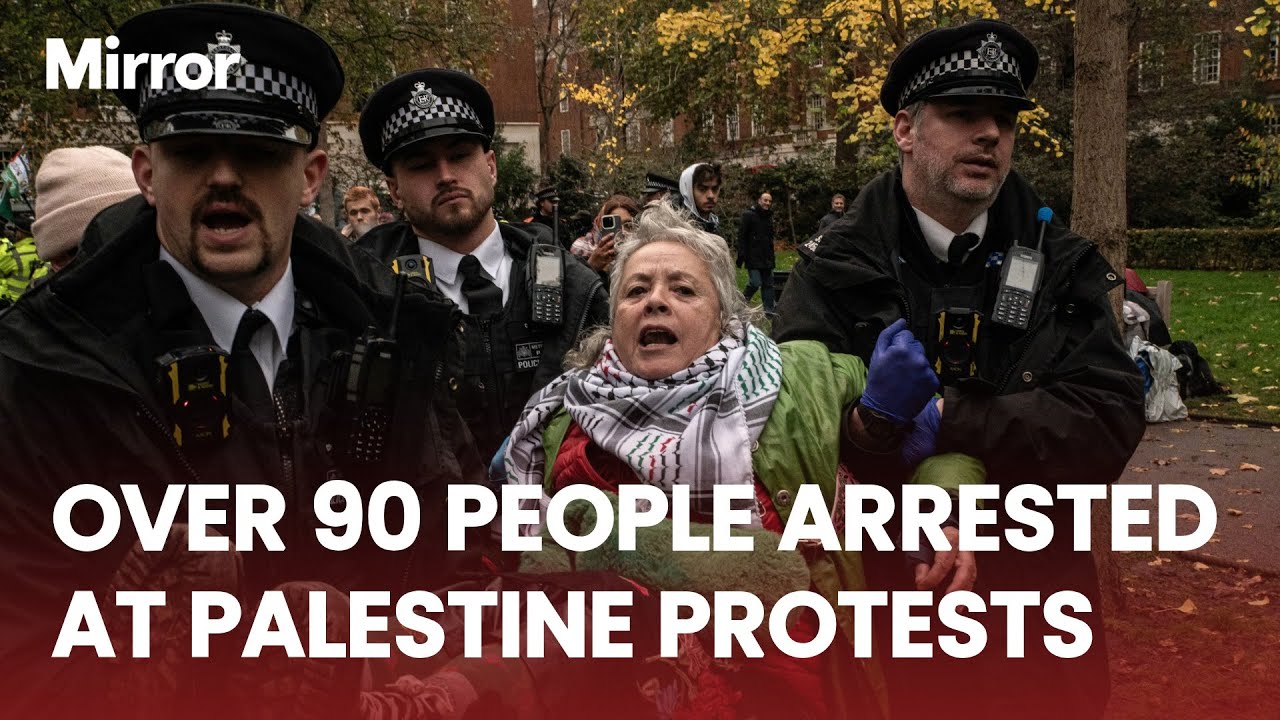 CHAOS ERUPTS in central London at Palestine protests