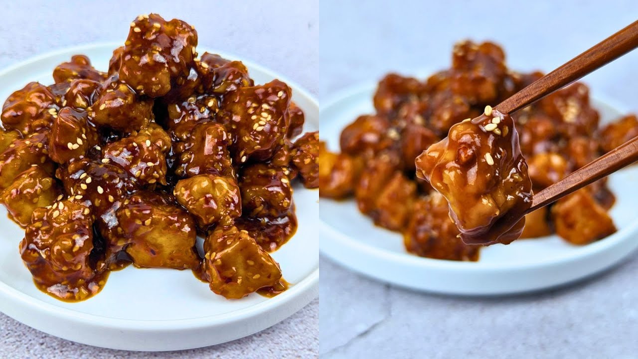 CRISPY Sesame Tofu Recipe (Air Fried) | Vegan Vegetarian Plant Based