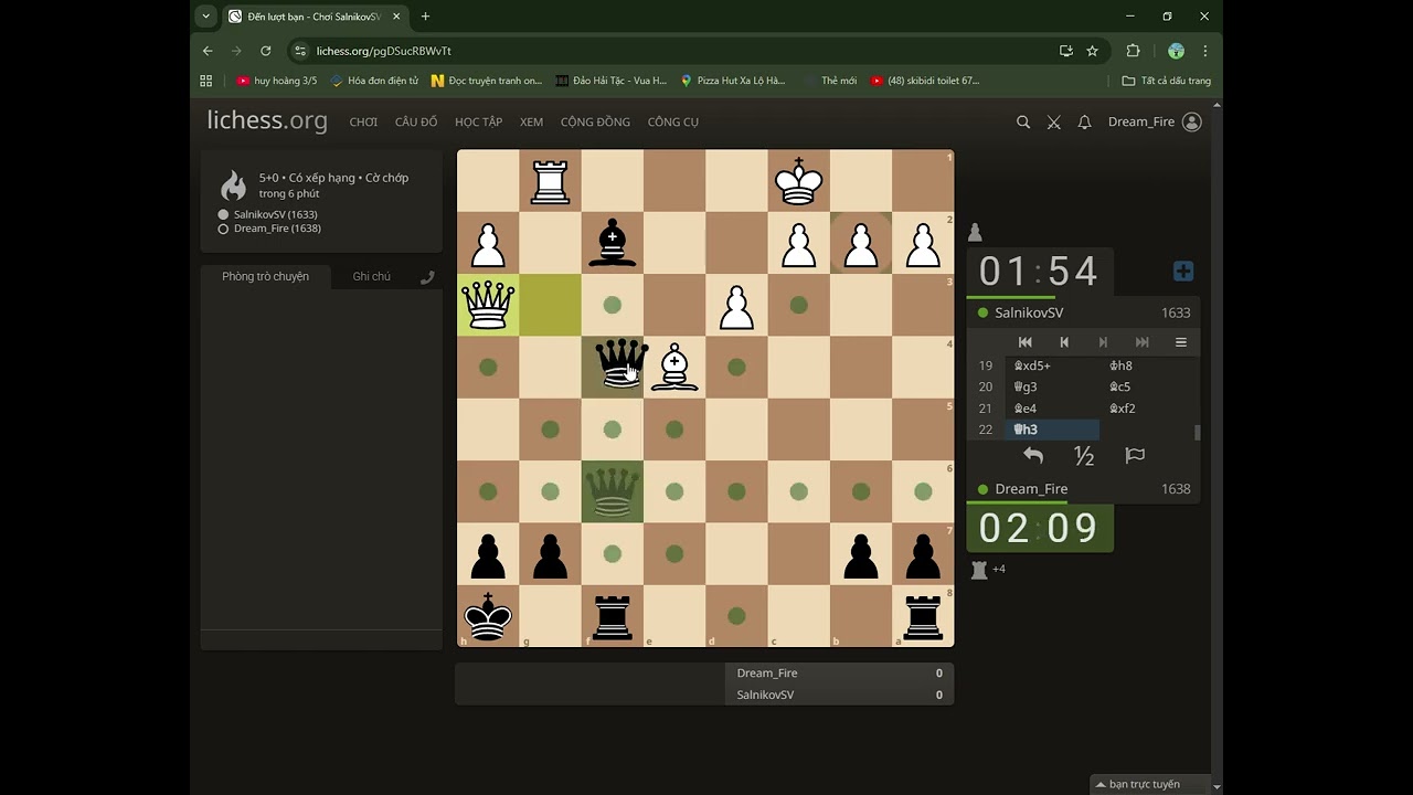 Cờ vua 3# - Trải nghiệm trong lichess.org cùng với DreamFire_Vietnam