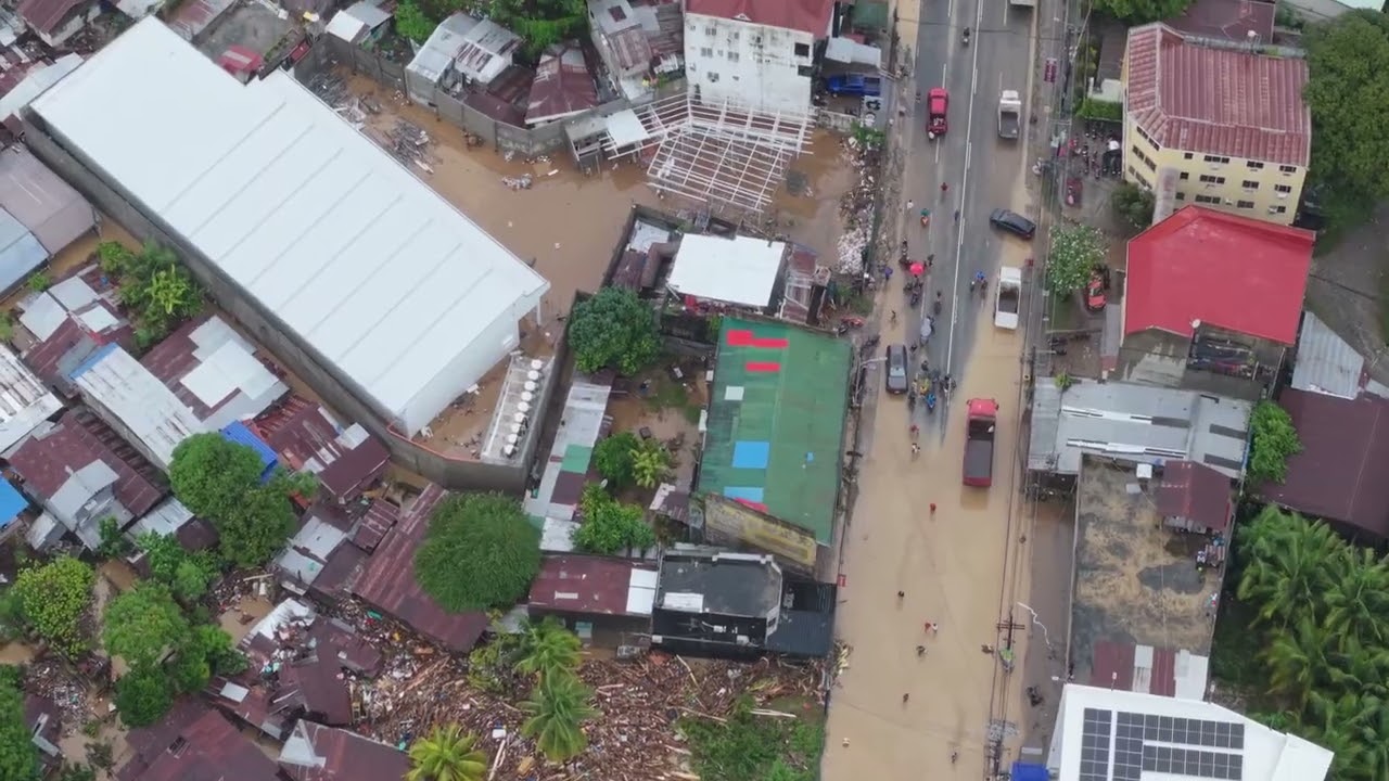 The Aftermath of Typhoon Basyang: A Bird's-Eye View of the Devastation in Iligan City.#basyang CTTO🎥