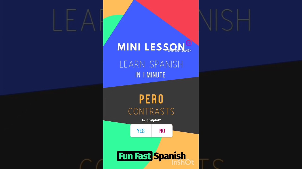 Spanish Mini Lesson - The word "Pero"