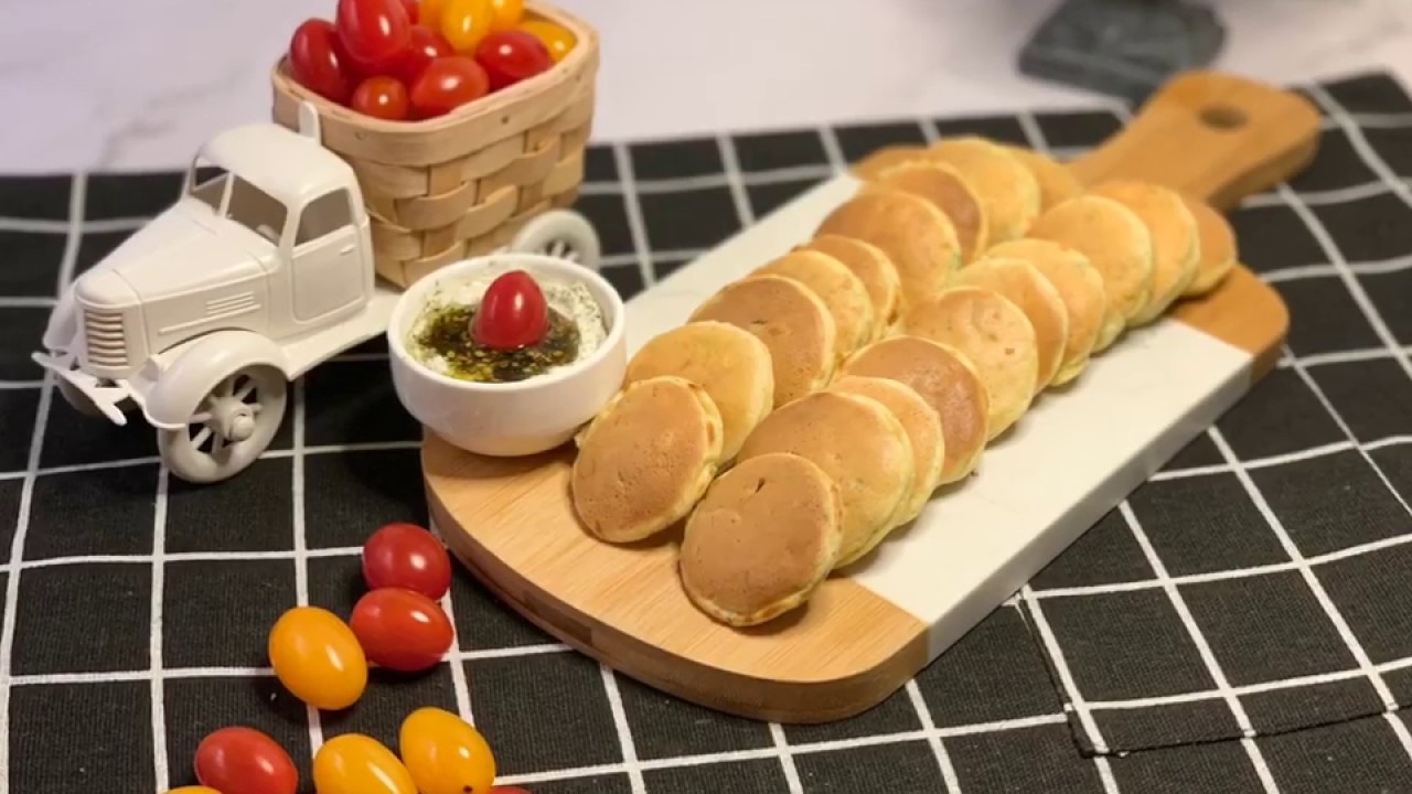 فكرة فطور لذيذة للاطفال والكبار 😍 ميني بانكيك مالح 👌الطريقة مكتوبة بصندوق الوصف🤓👇