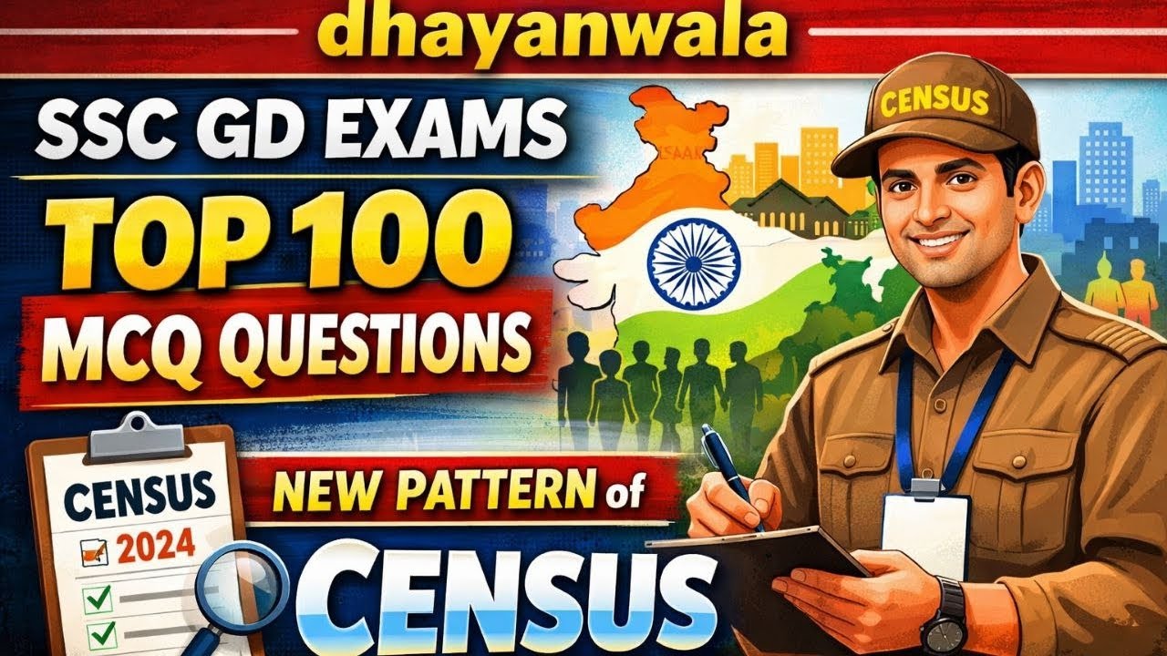 🔥 Day 2 topic 2 top 100 MCQ question of CENSUS | SSC GD 2026 |