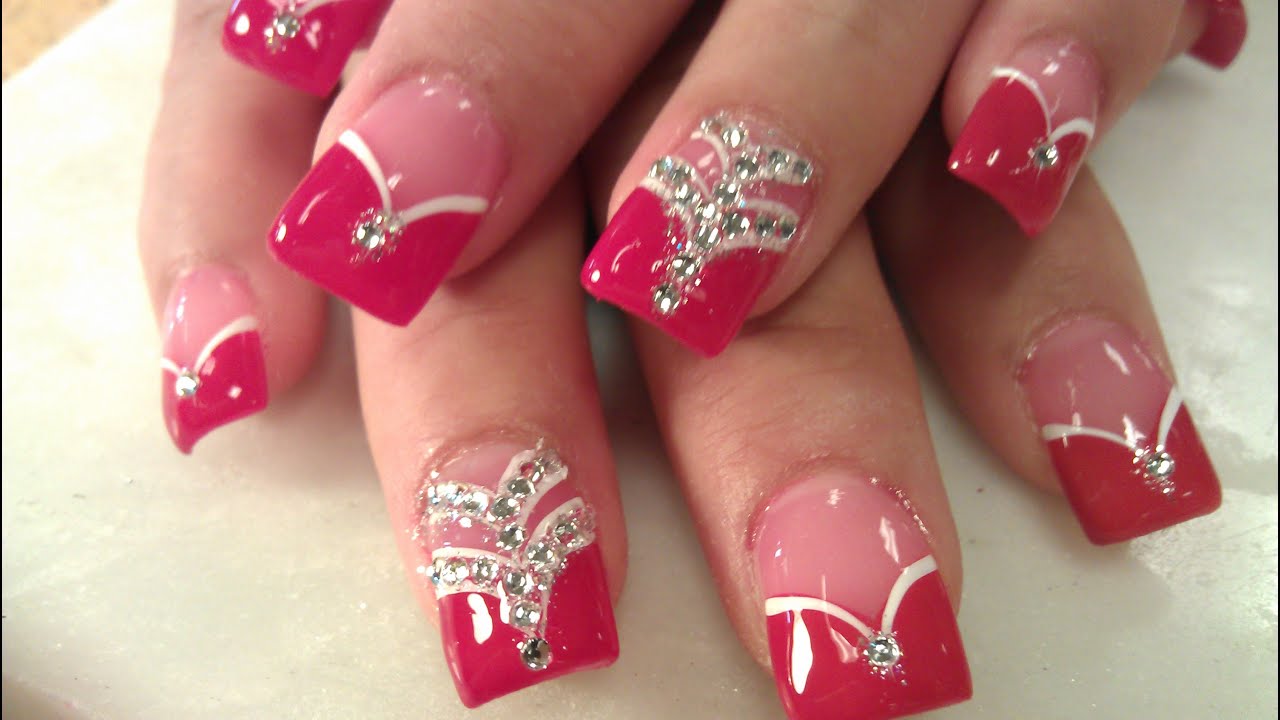 HOW TO LADY IN RED ACRYLIC NAILS