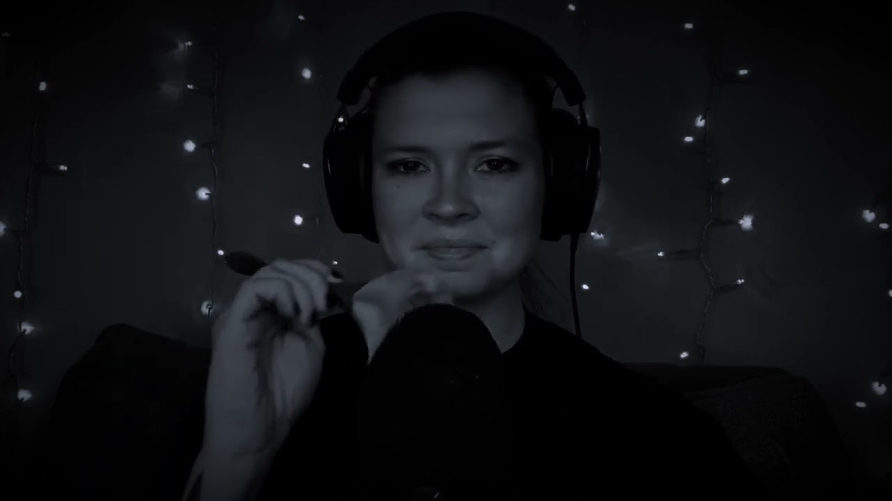 ASMR Mic Brushing in Black & White | Triggers for Sleep & Relaxation (No Talking)