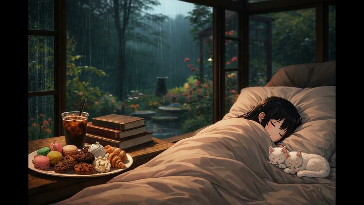 [ASMR] 🌧️🛏️🐱 Kamar Nyaman dengan Suara Hujan Selama 3 Jam  Tidur Nyenyak, Fokus, Belajar