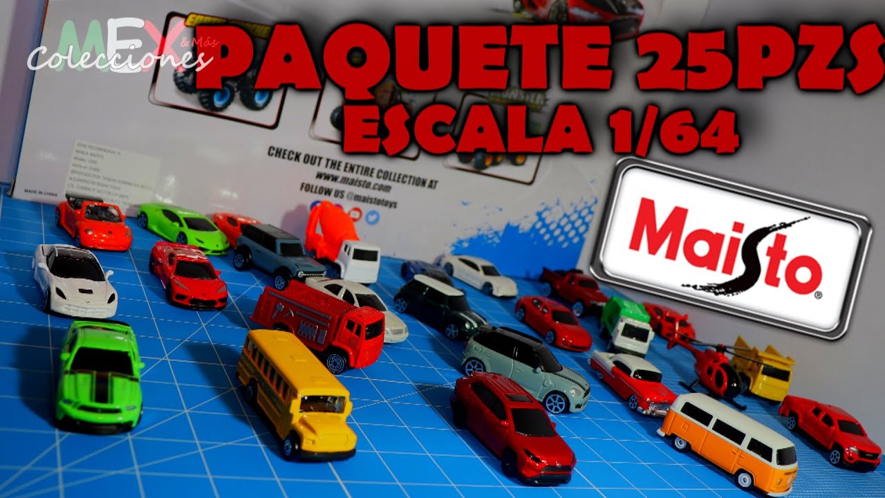 PAQUETE DE 25 AUTOS A ESCALA MARCA MAISTO | ESCALA 1/64