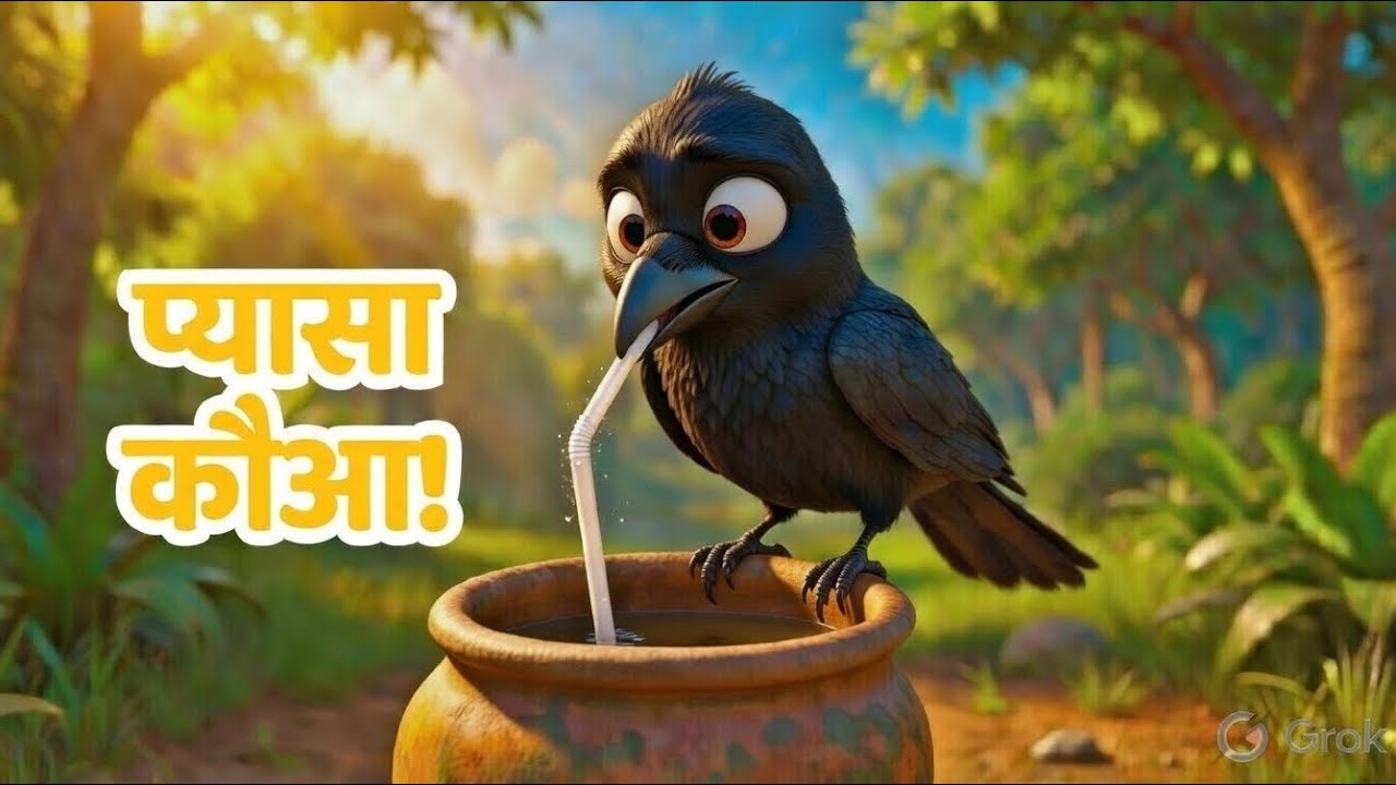 🐦 प्यासा कौवा 😲 | | हिंदी नैतिक कहानी बच्चों के लिए | Thirsty Crow |New Kids Moral Story in Hindi