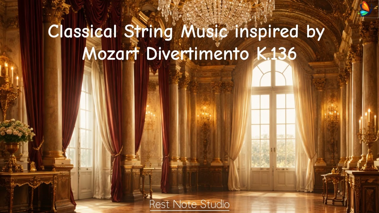 Classical String Music for Study & Relaxation | Mozart K.136 Style  | モーツァルト風K.136｜透明な弦楽ヒーリング音楽