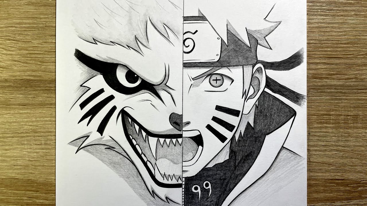 Comment dessiner Naruto avec Kurama | Dessin de Naruto facile | Kurama dessin
