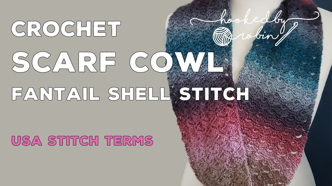 Fantail Shell Stitch infinity Scarf / Cowl | free easy pattern tutorial