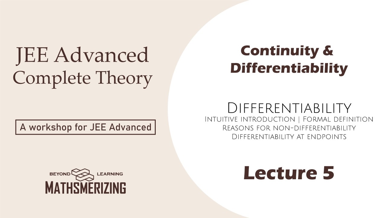 Differentiability | Lecture 1 | Introduction | Formal definition | Reasons for non-differentiability