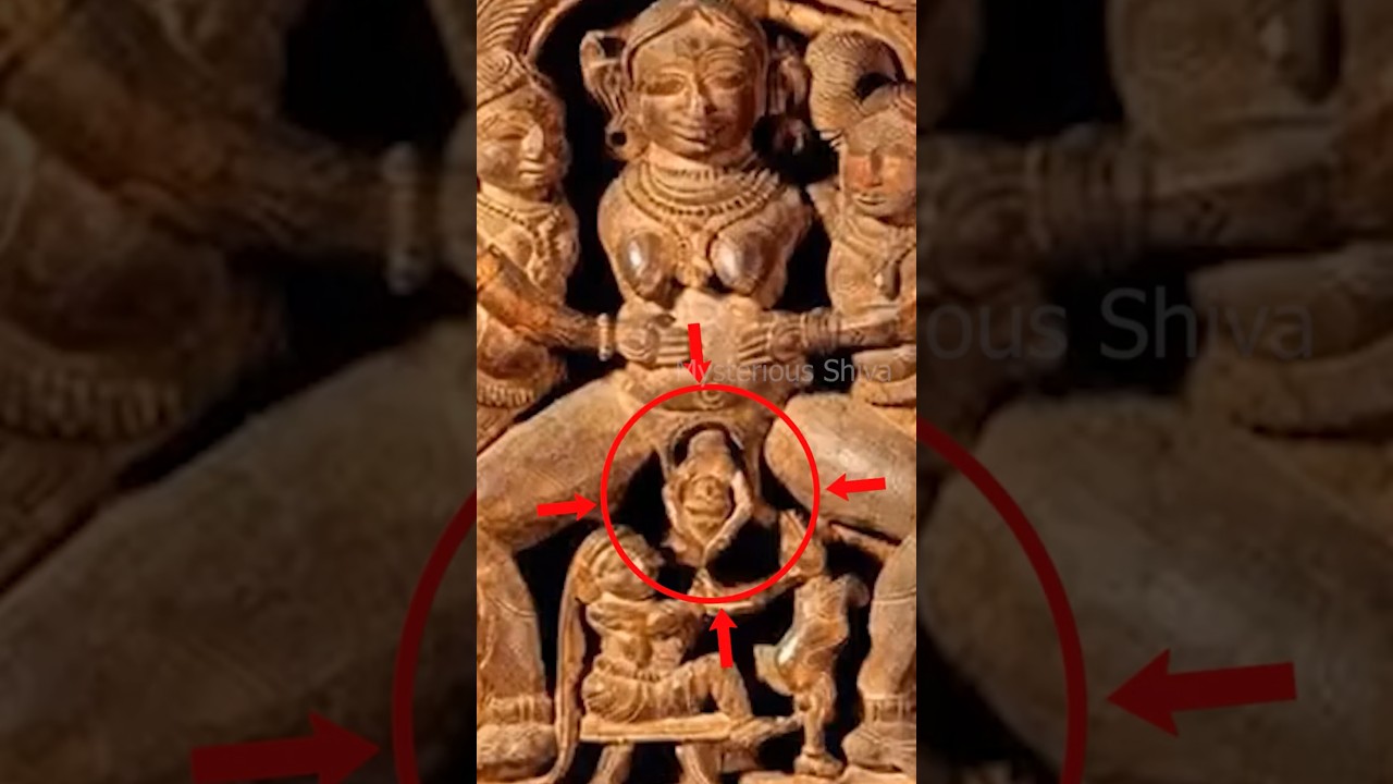Lord Narasimha awakening? 😱🤯 #women #ancient #narashima #carving #temple #shorts #yt