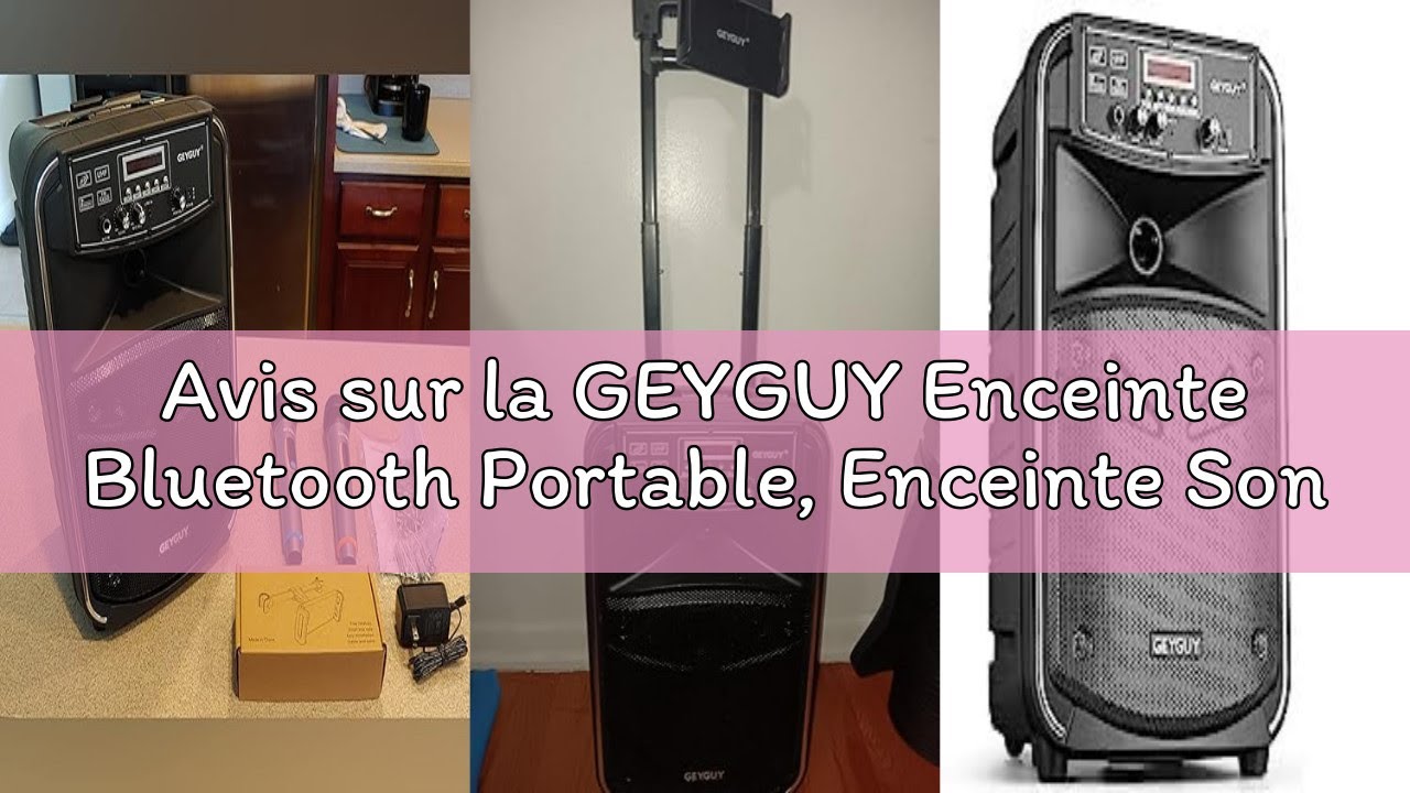 Avis sur la GEYGUY Enceinte Bluetooth Portable, Enceinte Sono Karaok&eacute; avec Microphone, T&eacute;l&eacute;commande