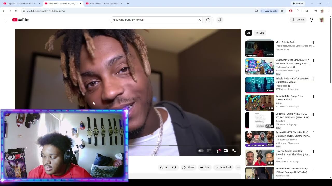 Juice Wrld Legends Session Party By Myself Footage and Unload Reaction 3 in 1🔥🌎🧃😱