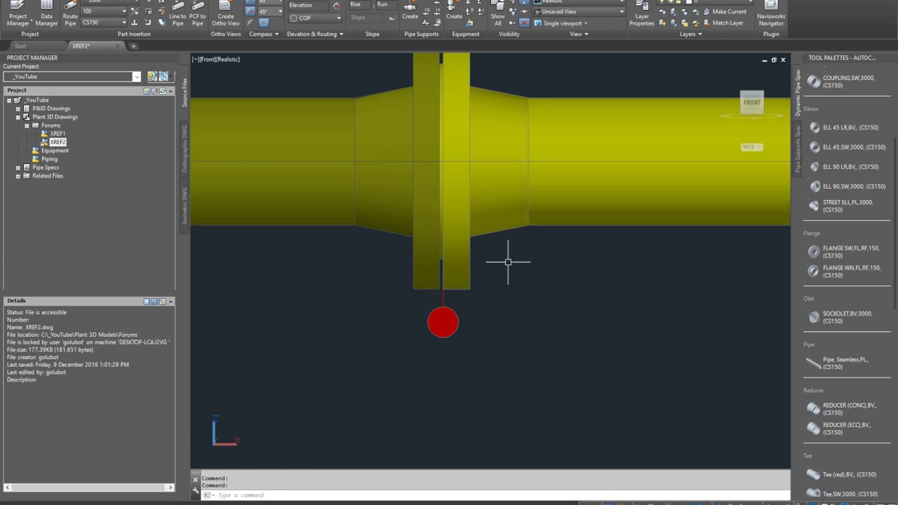 Plant3D - XREF Flange Connections