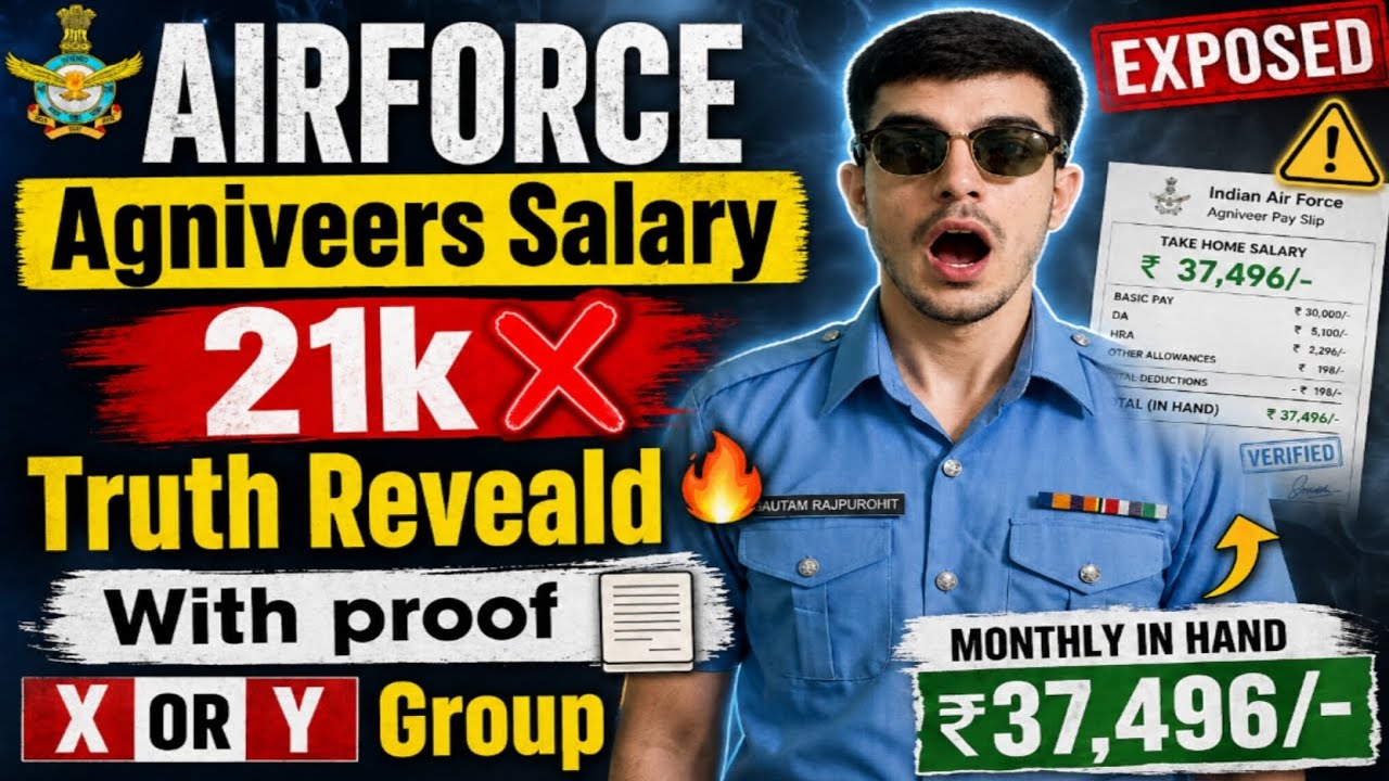 Airforce Agniveer Salary 21K ❌ Truth Revealed 😱 | Real In-Hand ₹37,496 Proof 🧾