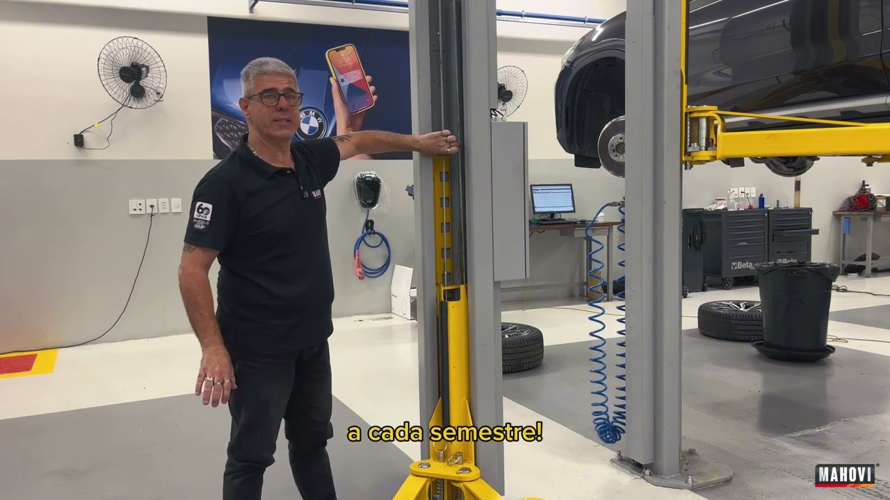 Elevador pórtico MAH-1005 , 4 toneladas trifásico, coluna assimétrica - MAHOVI.