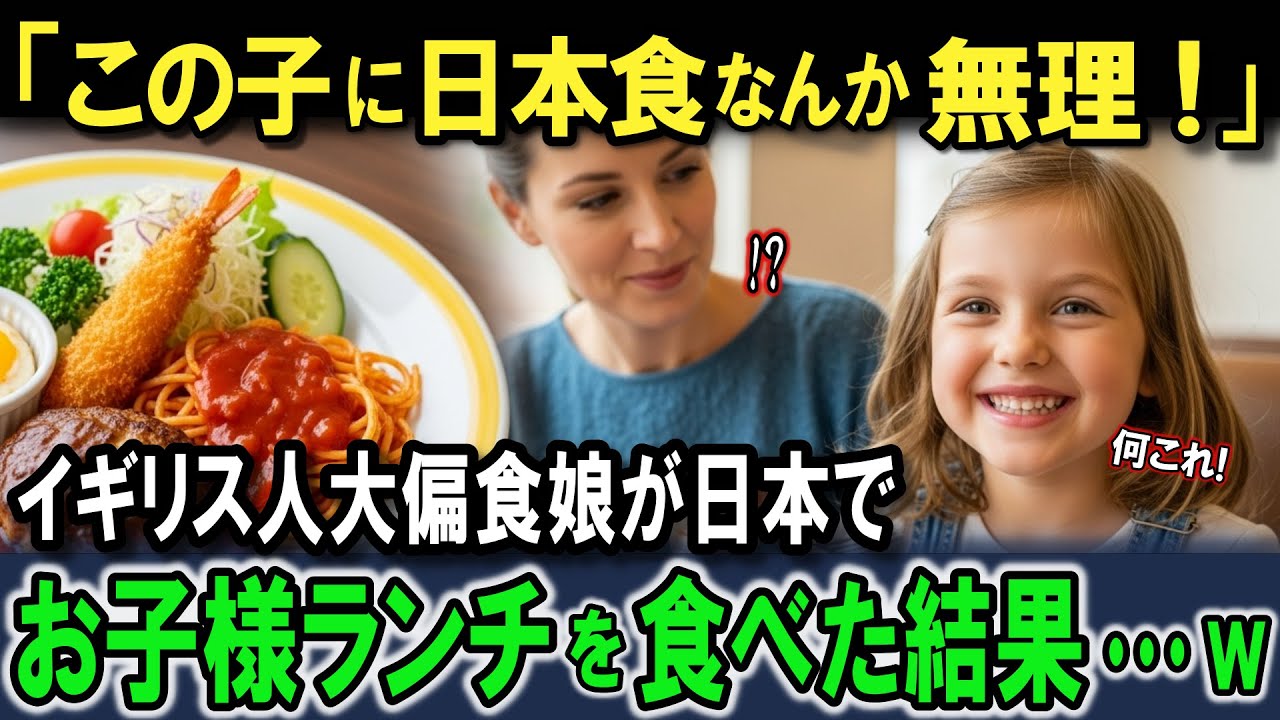 【海外の反応】「あの子にお子様ランチなんか無理！」大偏食娘に悩むイギリス人家族が初来日！日本人にゴリ押しされたお子様ランチを食べさせた結果→娘がまさかの爆食！！喜んだ夫が帰国後衝撃の行動に！？