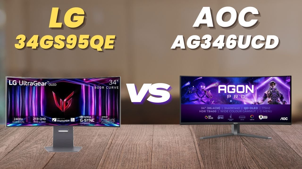 LG 34GS95QE против AOC AGON Pro AG346UCD | Сравнение ультрашироких игровых мониторов 2025 года