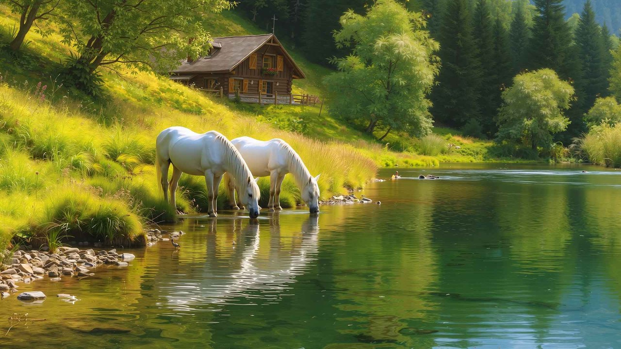 🍃 Calming Flute Music | Nature Sounds & Sunset Valley for Deep Relaxation & Sleep