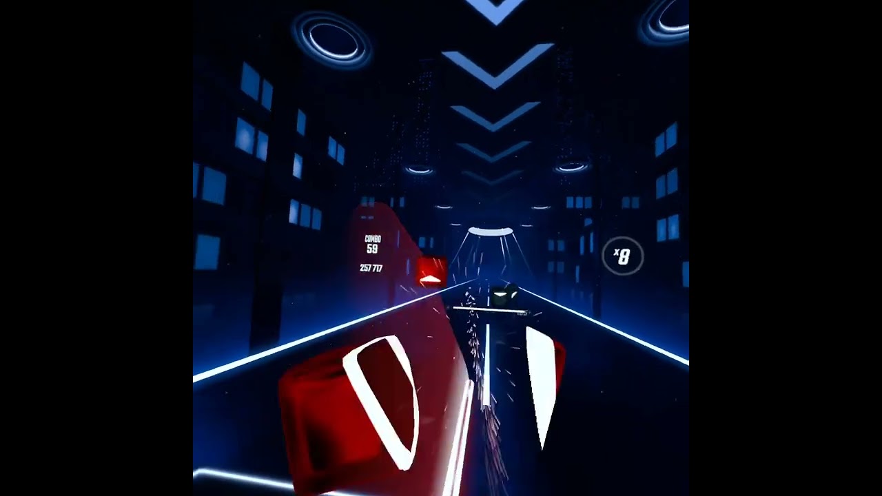 Playing beat saber (save your tears by the weekend expert)