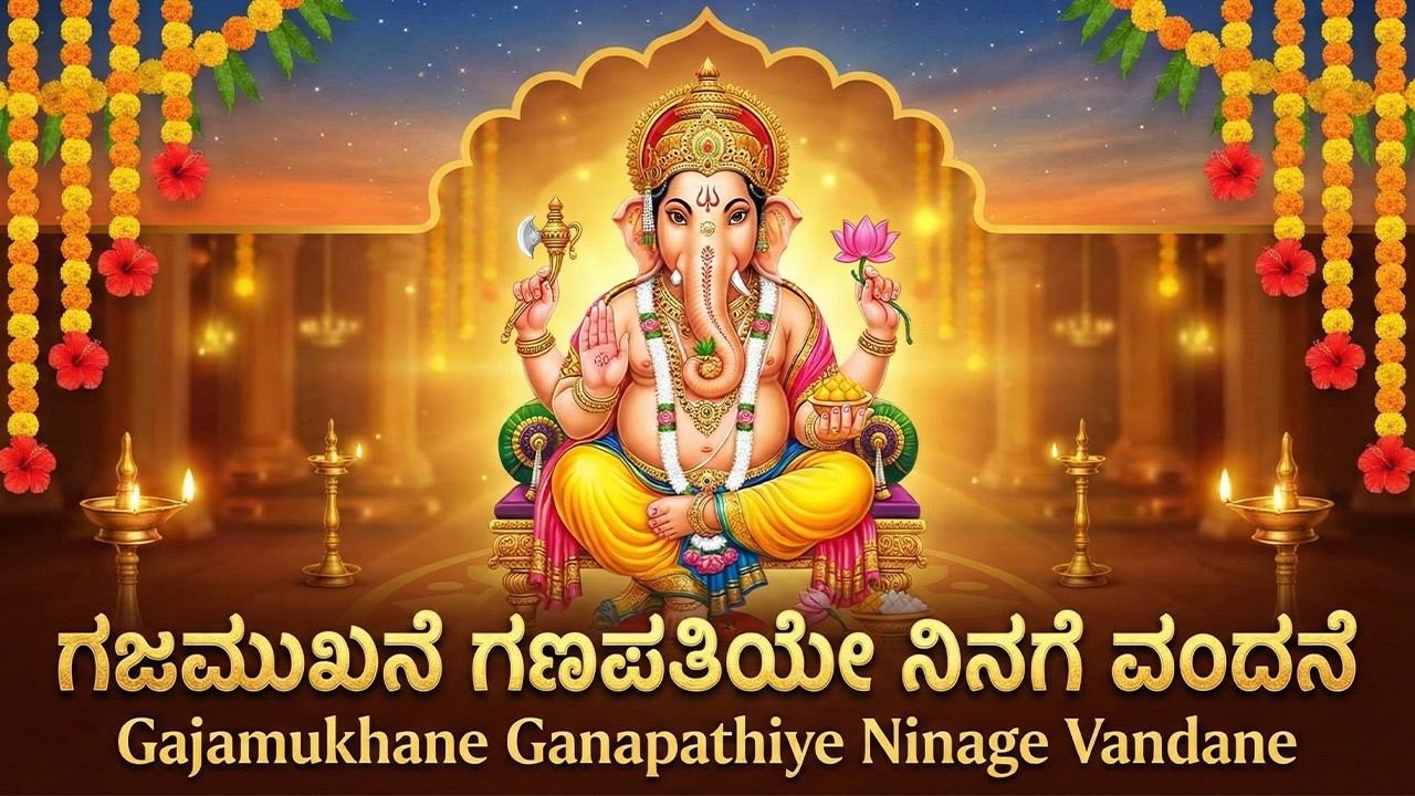ಗಜಮುಖನೆ ಗಣಪತಿಯೇ ನಿನಗೆ ವಂದನೆ | Gajamukhane Ganapathiye 🙏 | Lord Sri Ganesh Kannada Devotional Songs