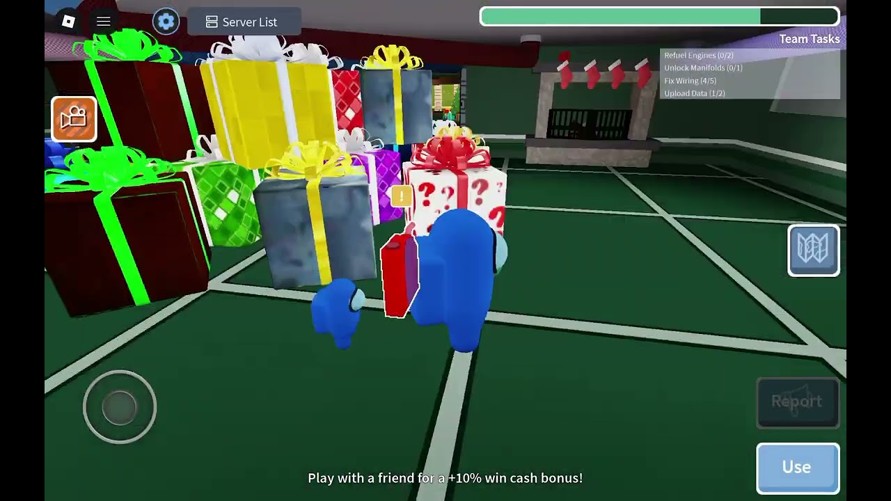 Playing Roblox among us 