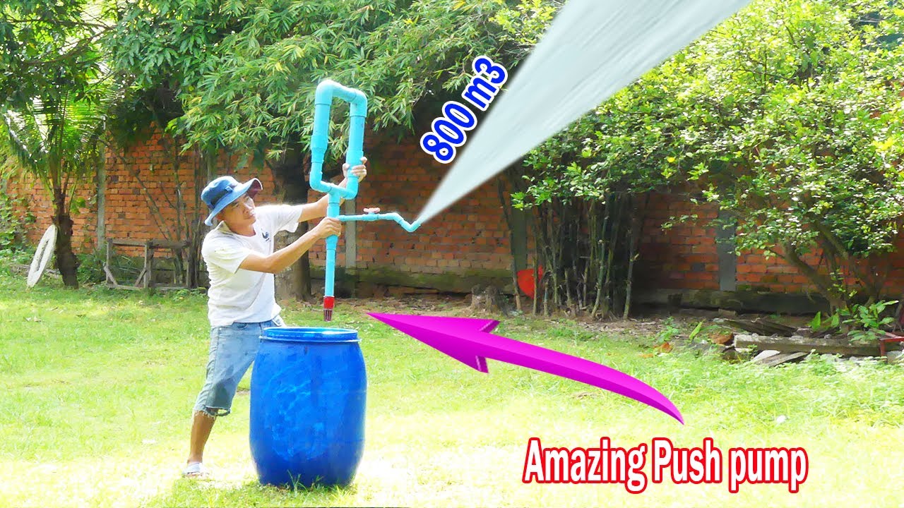 We turn PVC pipe into Hight speed water push pump without electricity easy way