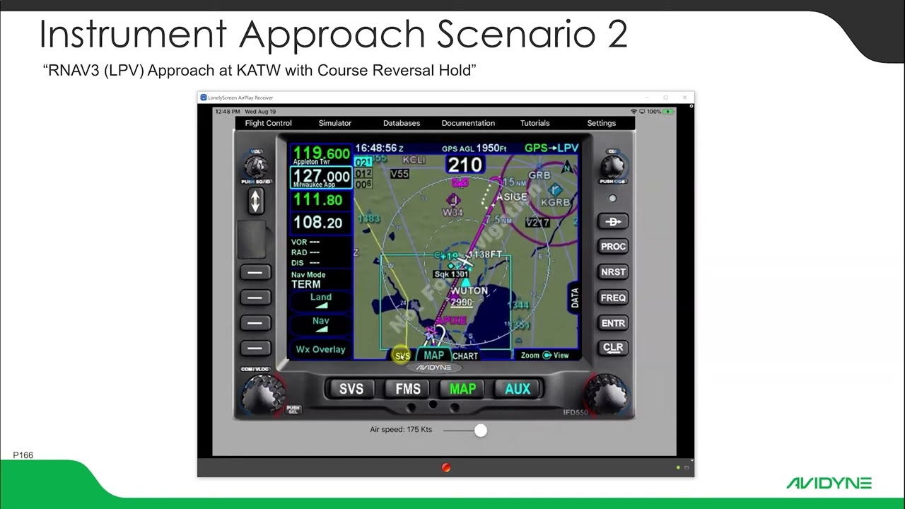 Avidyne IFD Approach Part2   GPS RNAV3 LPV Approach IFD 540, IFD 550, IFD 440