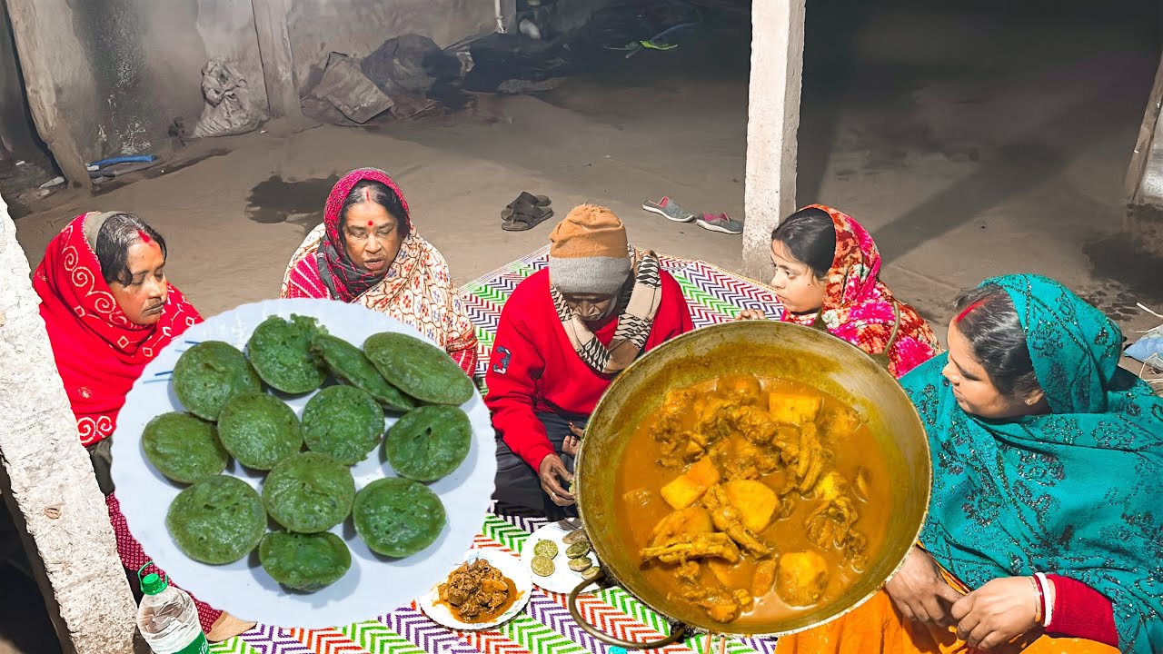 আজকের সাজের পিঠে আর গরম গরম কষা মাংস|মায়ের হাতের স্বাদে|Today,s Sajer Pitha With Hote Kosha Mangsho