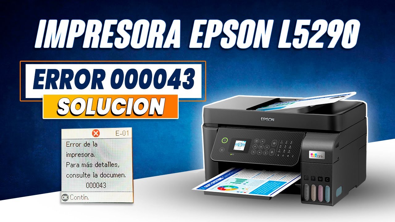 Error 000043 Impresora EPSON L5290 como dar Solución  //  how to fix printer 🖨
