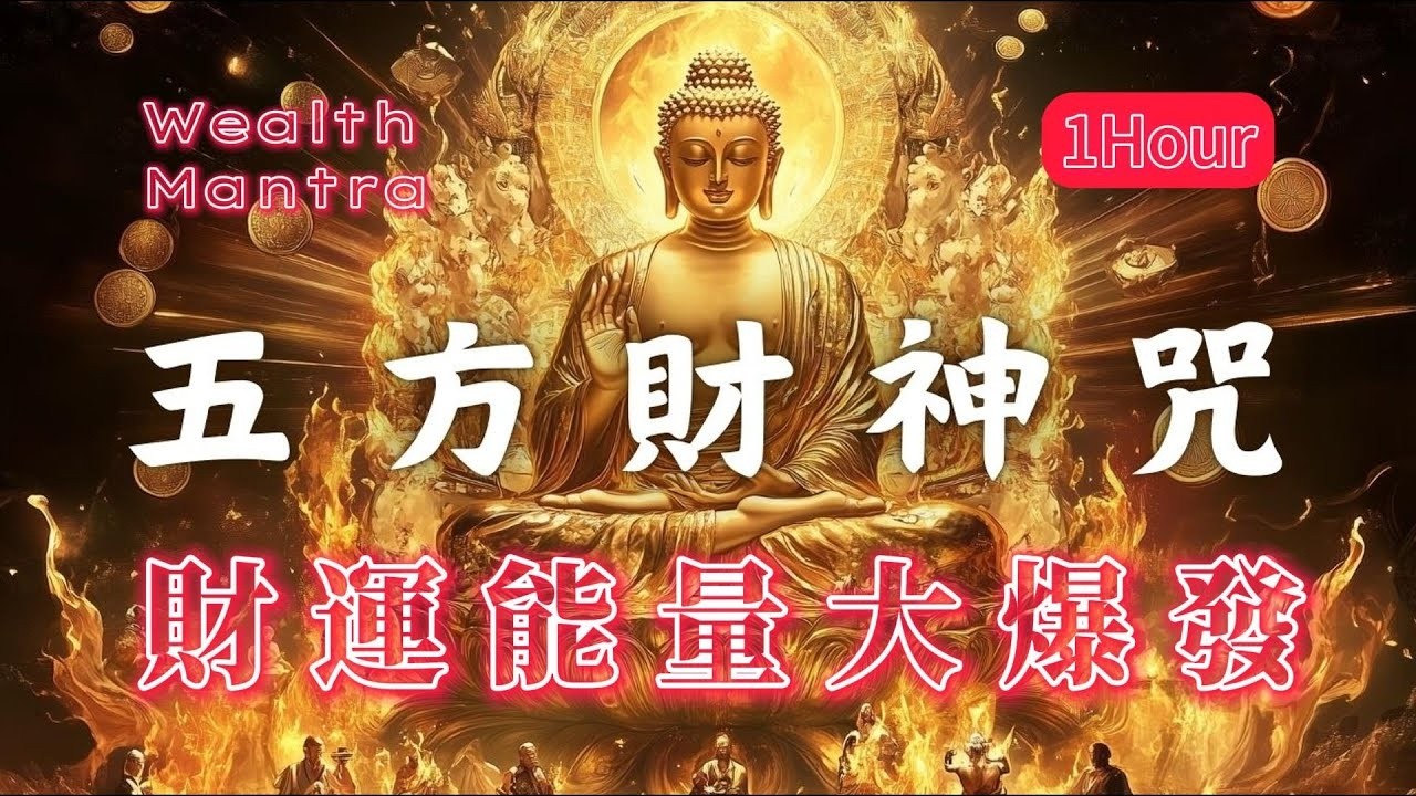 迎財神必聽！五方財神咒，聆聽五分鐘 立刻打開豐盛財運大門（注意⚠️：能量非常強大） 讓你財運能量大爆發，招財清負債 黃財神 白財神 紅財神 黑財神 綠財神加持你的財運，財富音樂
