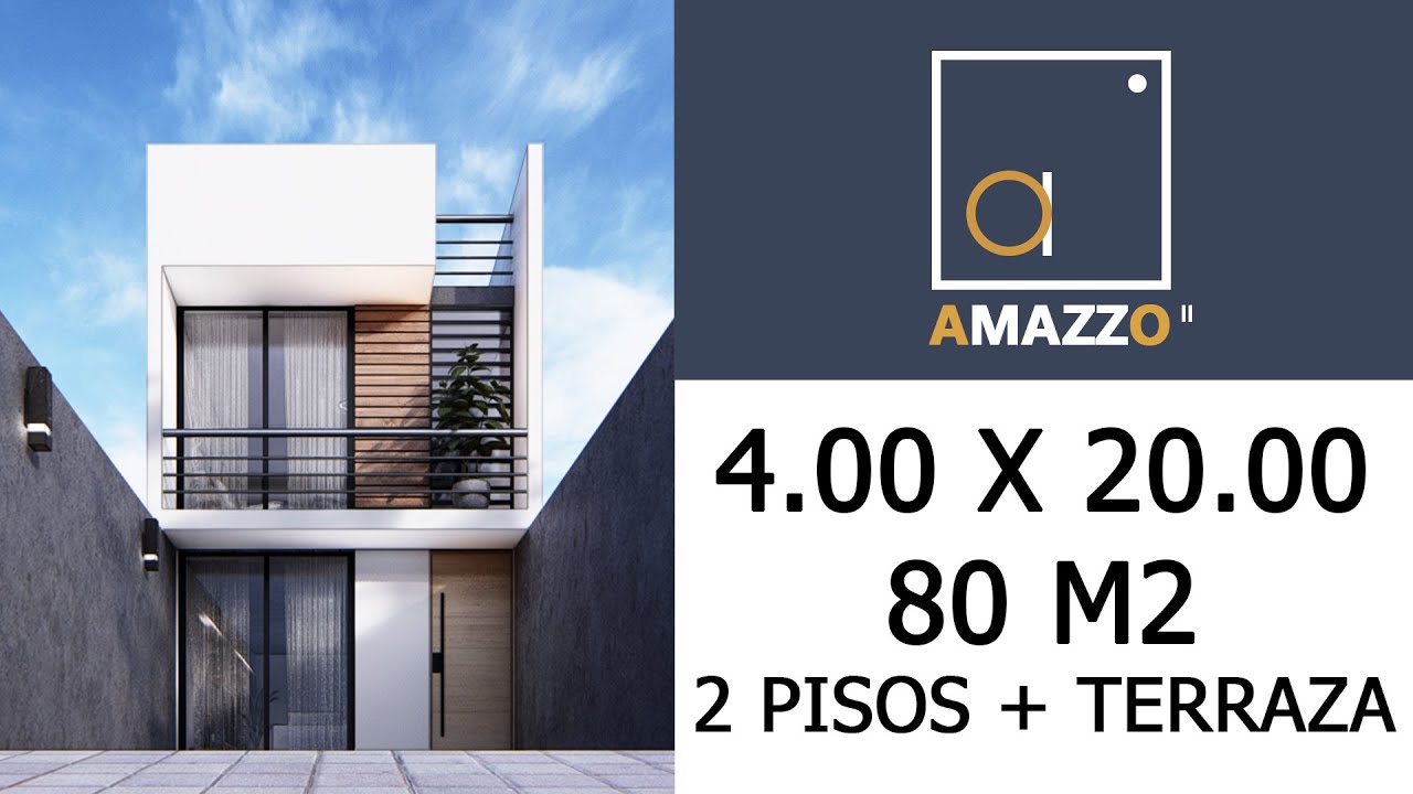 CASA 4 METROS DE ANCHO - 80 m2 // CASA 2 PISOS // TERRENO DE 4 X 20