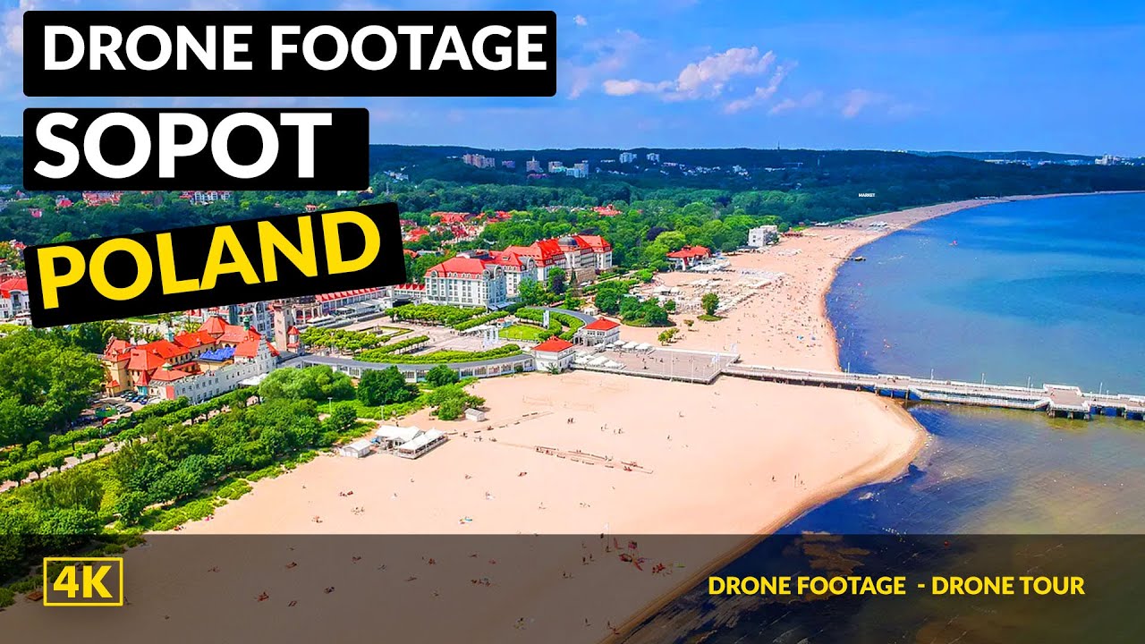 4K Сопот, Польша ЭТОТ польский город удивителен, посмотрите на него с дрона 4K