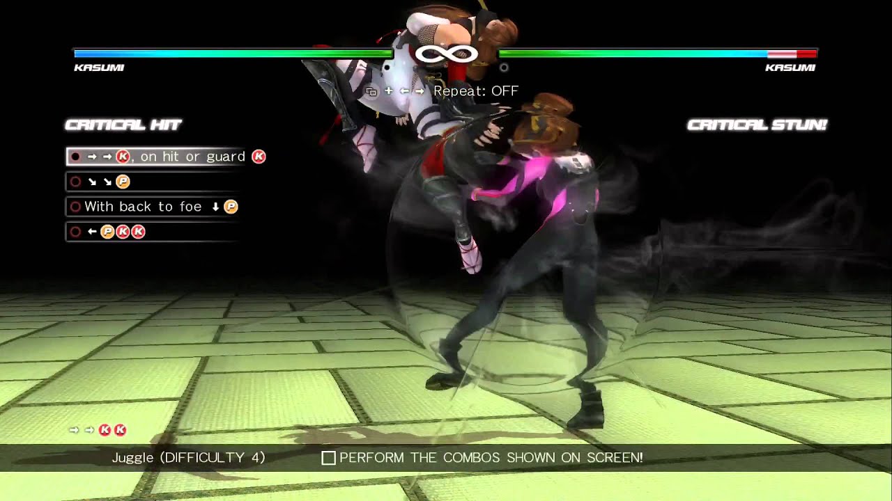 Dead or Alive 5: Last Round - Kasumi Combo Challenge [60 FPS]