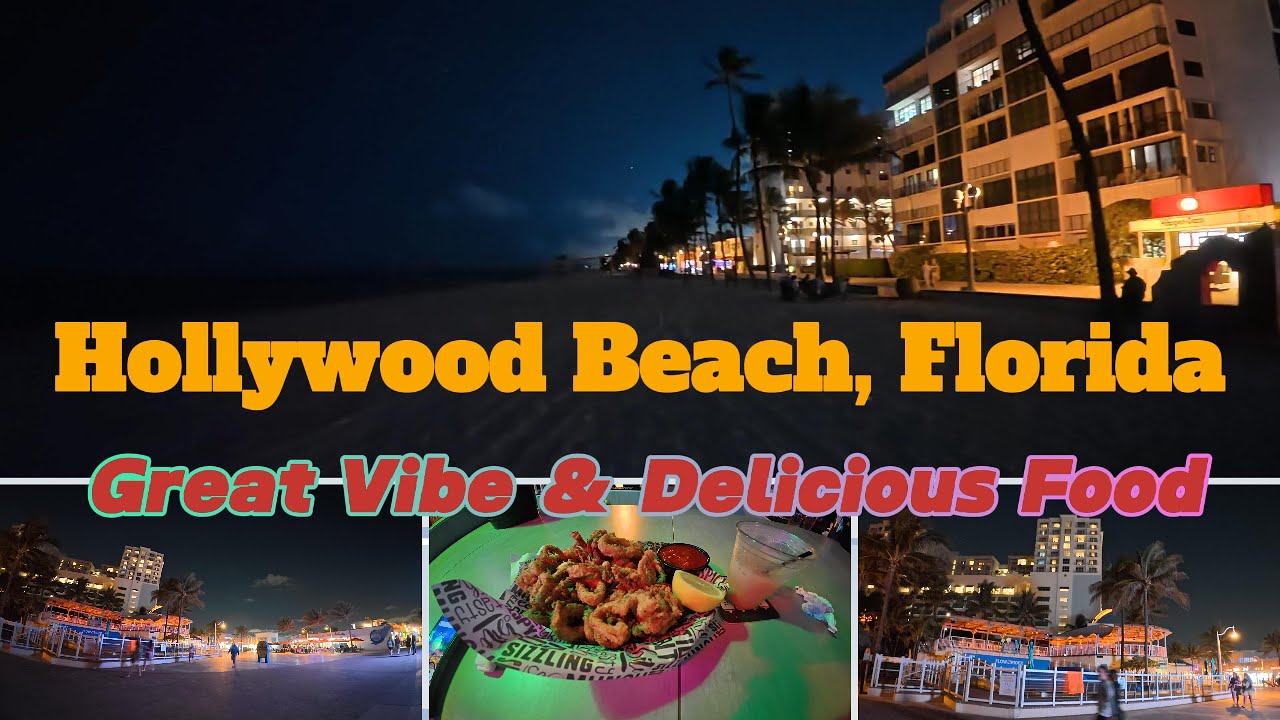 Night Life at Hollywood Beach Florida in February 2024