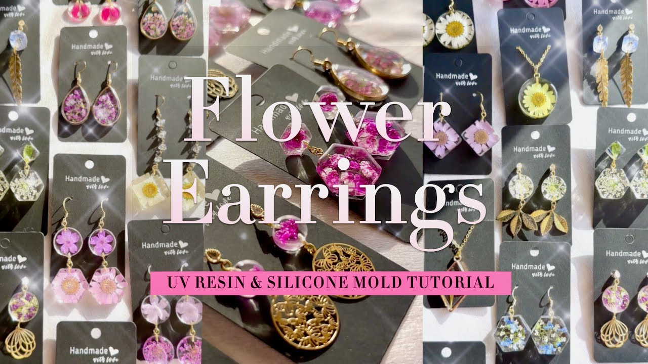 How to Make UV Resin Earrings with Silicone Molds, DIY Flower Earrings Tutorial, DIY Earring Making