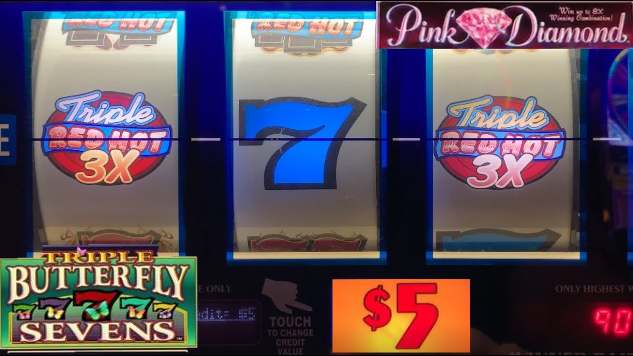 YES! Do It! High Limit Slots! 4 Reel Triple Red Hot 777 + Triple Butterfly Sevens + Pink Diamond!
