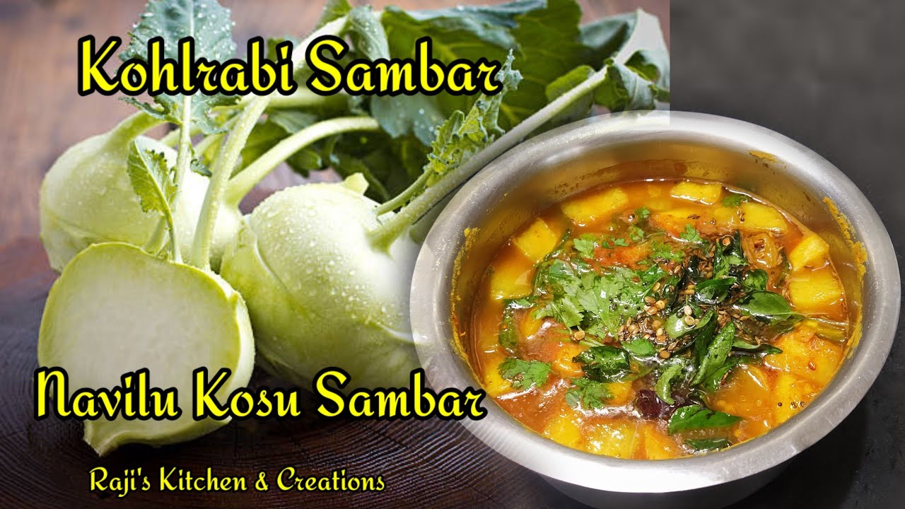 Kohlrabi Sambar Recipe/Navilu Kosu Sambar Recipe