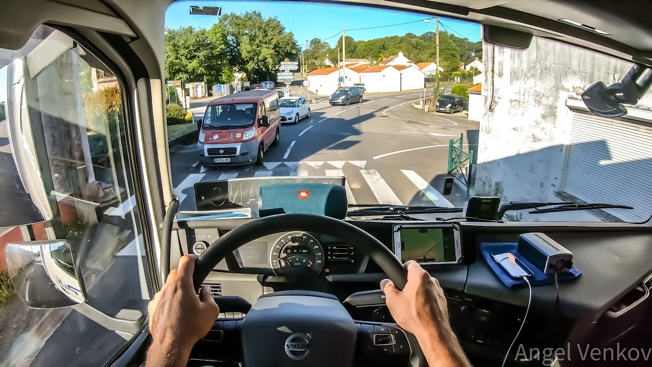 POV truck Driving Volvo fh13 500 Narrow roads North France 🇫🇷