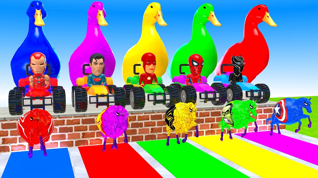 Long Slide Game With Cow Elephant Gorilla Hippopotamus Tiger 3d Animal Game Funny 3d Animals