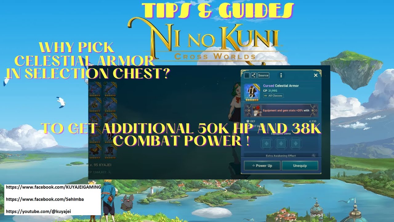 Ni no Kuni: Cross Worlds - ADDITIONAL 50K BASE HP & 38K COMBAT POWER BY EQUIPING CELESTIAL ARMOR