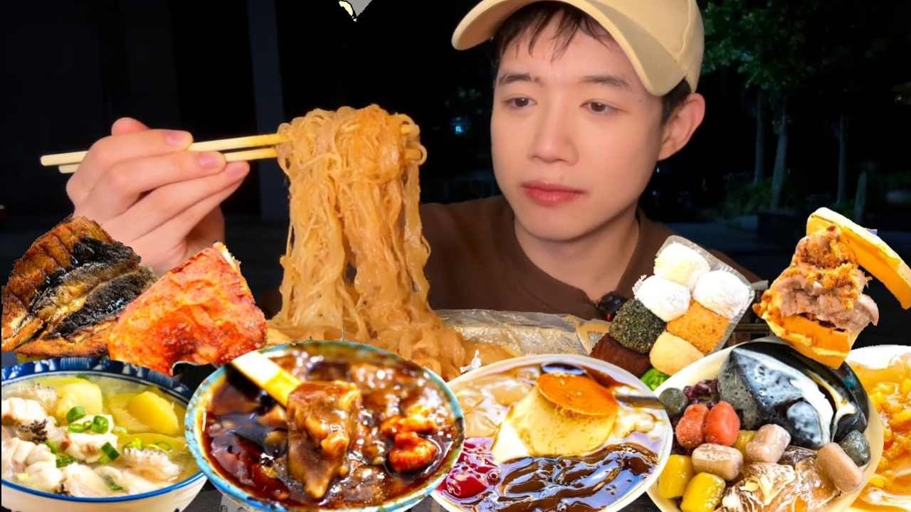 一个人爽吃夜市小吃，30多种美食挨个吃，炫到爽太香了【冻冻超大一口】
