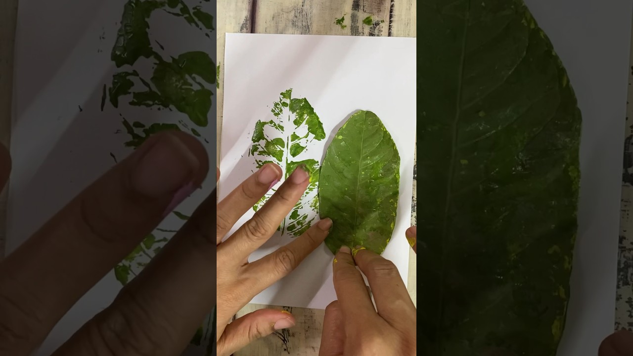 Leaf painting - Easy idea to paint tree #kidsart #artforkids #leafpainting